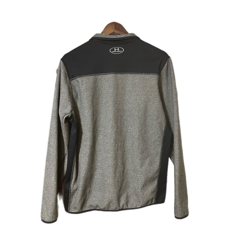 Under Armour ColdGear Mens 1/2 Zip Pullover Gray Black Fleece‎ Athletic med - Picture 7 of 7
